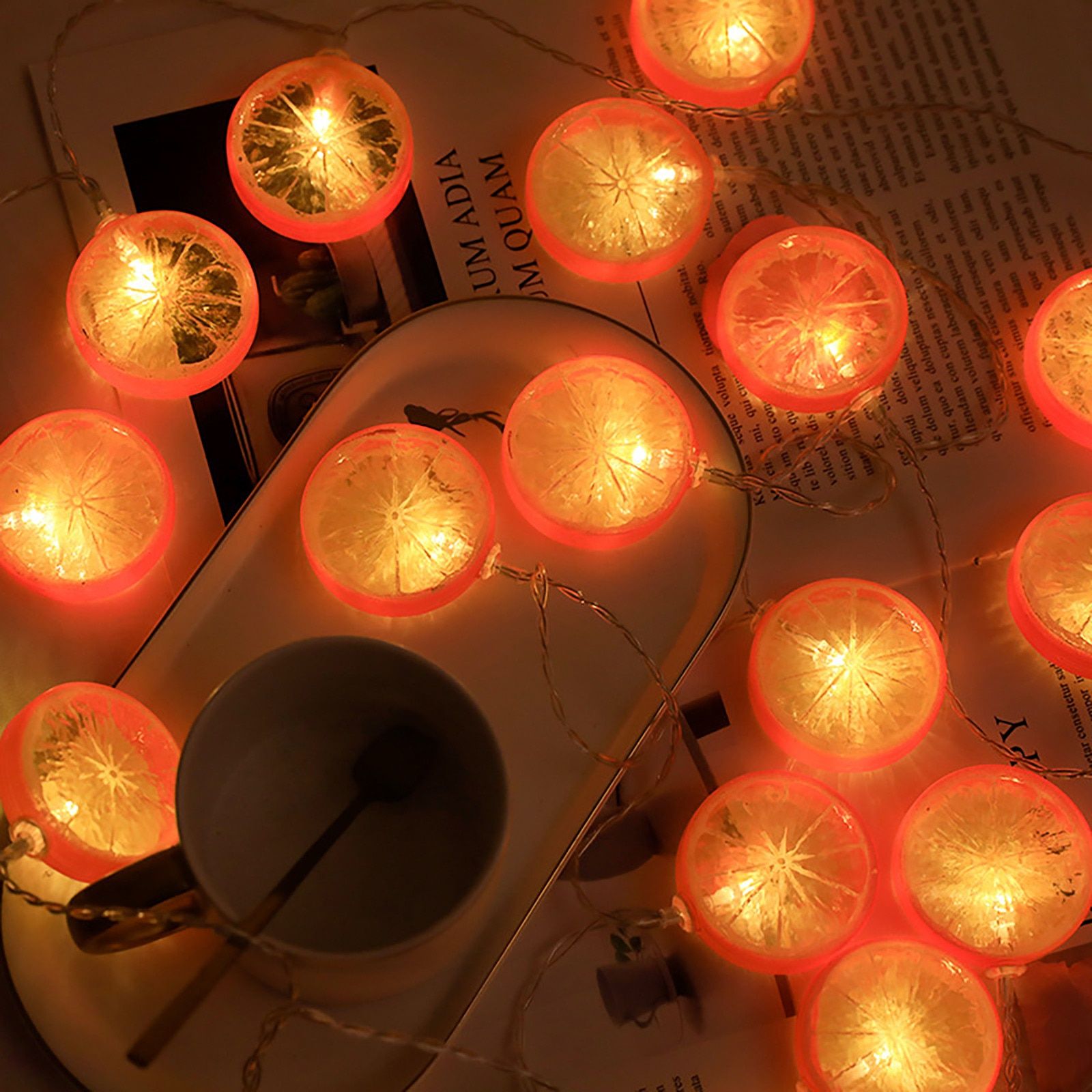 Lemon Lights   LED String Lights Christmas Garland Indoor Bedroom Home Wedding New Year Decoration