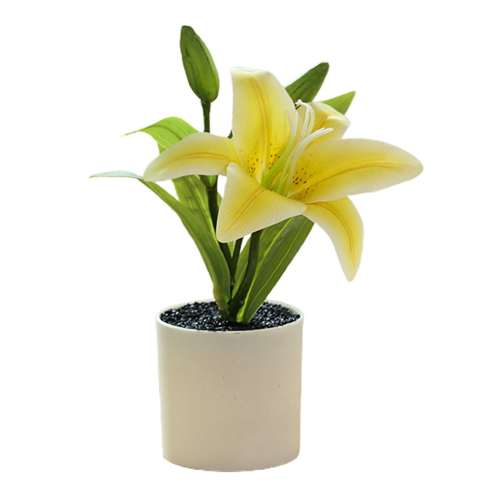 Artificial Fake Flower Natural Look Long Stem Lilies Bonsai Potted