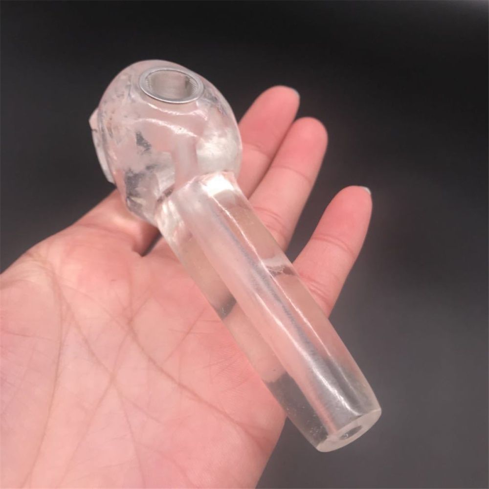 Common Semi Precious Stone Clear Crystal Quartz Skull Rock Wand Smoking Pipes Healing
