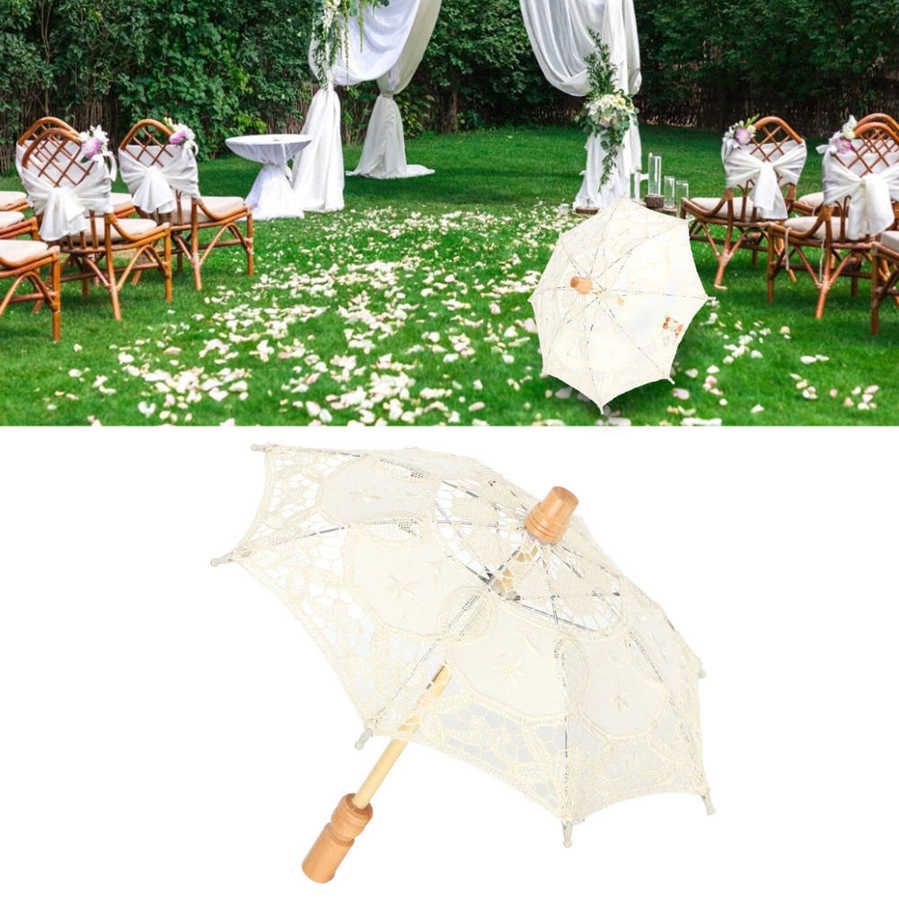 Lace Umbrella Parasol Vintage Wedding Bridal for Photo Costume Party Supplies