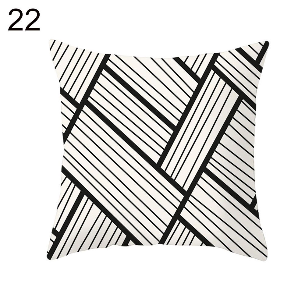 45x45cm Square Geometric Striped Pillow Case Cushion Cover Sofa Home Car Decor