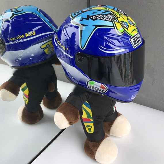 Helmet Bear Doll Motorcycle Bear Plush Doll Motorcycle Electric Car Ornaments Gifts for FrieHome Office Display Ornaments
