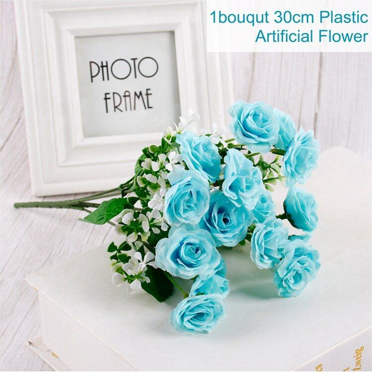 30cm Rose Pink Silk Bouquet Peony Artificial Flowers DIY Bride Wedding Home Decoration Fake Flowers Faux Christmas Roses Flowers