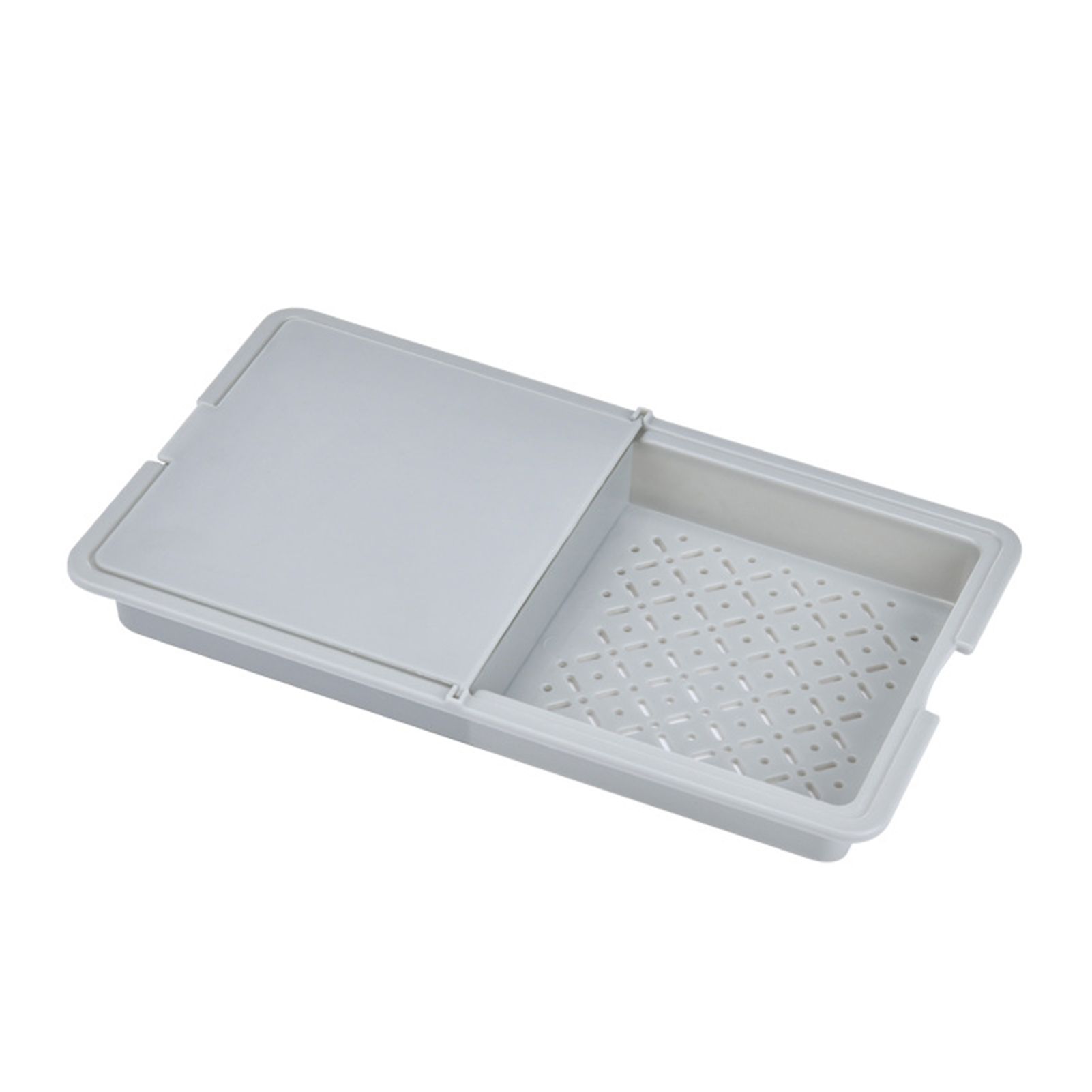 Rotatable Cutting Board with Trays 3 in 1 Multifunction Cutting Board Storage Basket Chopping Slicing Board with Colander for Camping Picnic BBQ Kitchen