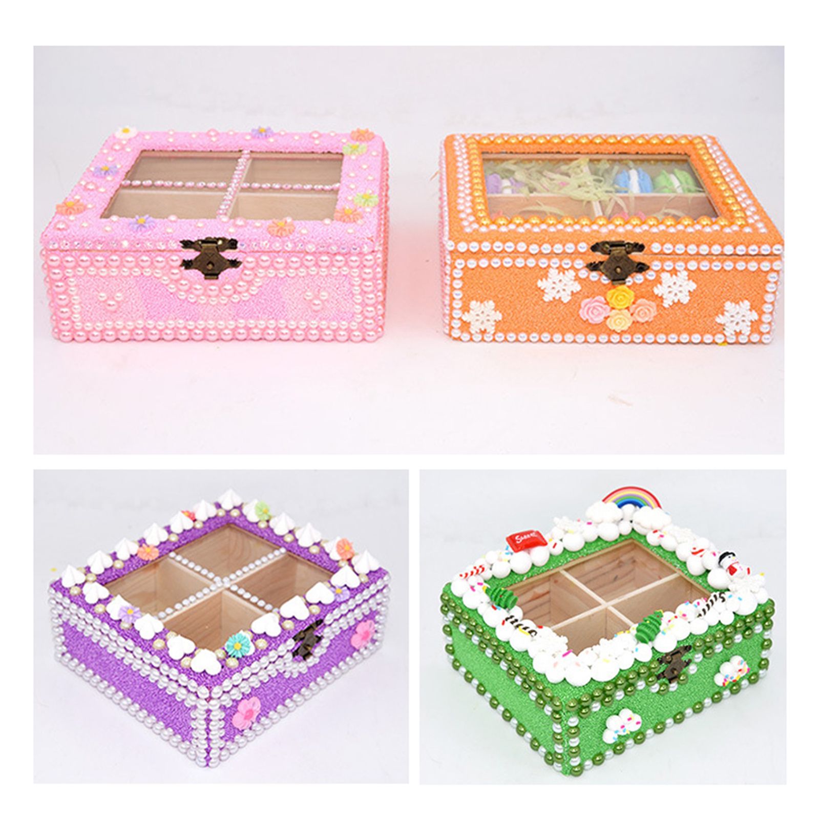 Wooden Storage Box Multi-style Trinket Keepsake Storage Organizer