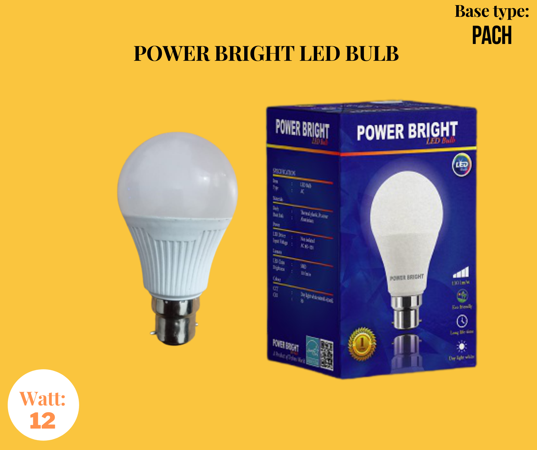 POWER BRIGHT- LED Bulb /LED Light-12w