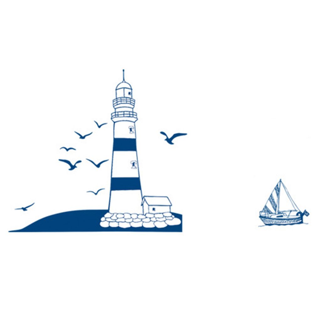 Tower Sailboat Sea Gull Photo Home Art Wall Sticker DIY Decal Paper Decoration
