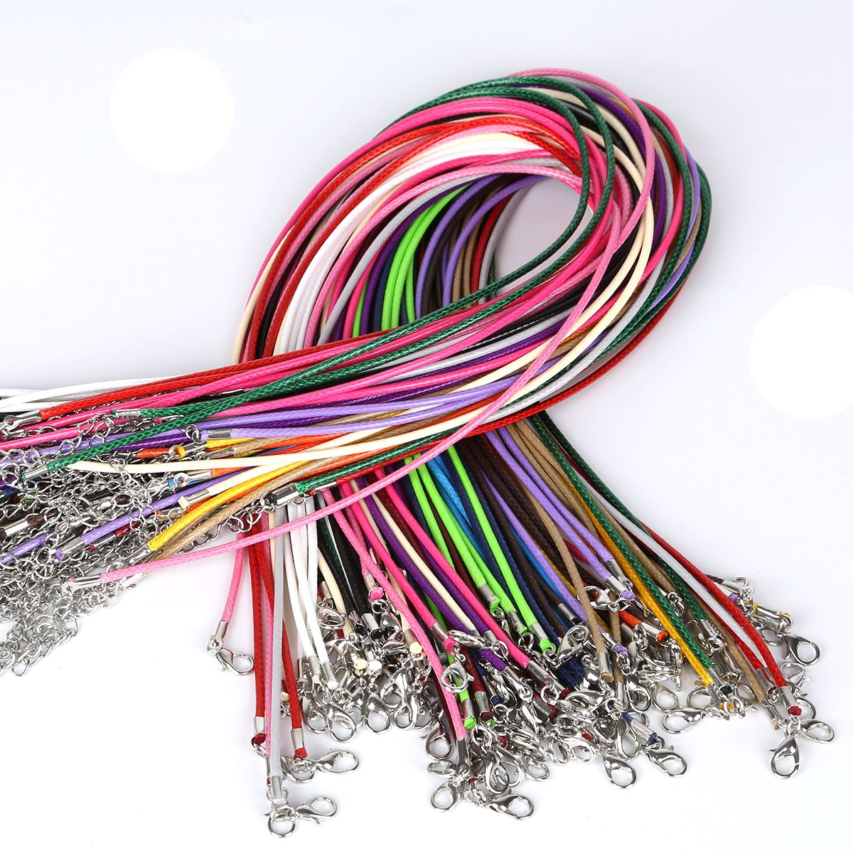10pcs/pk Multicolor Korean Wax Thread Necklace String 45cm Length + 5cm Extension Chain for DIY Jewelry Making Necklace Supplies