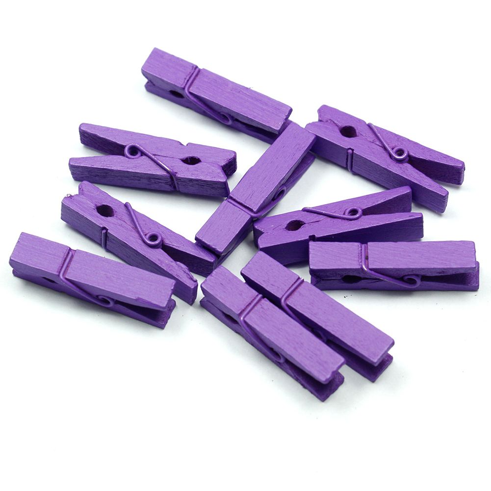 Yfashion 100Pcs Cute Small Wooden Clips for  Rope Adornment Picture Holder 3.5X0.7cm