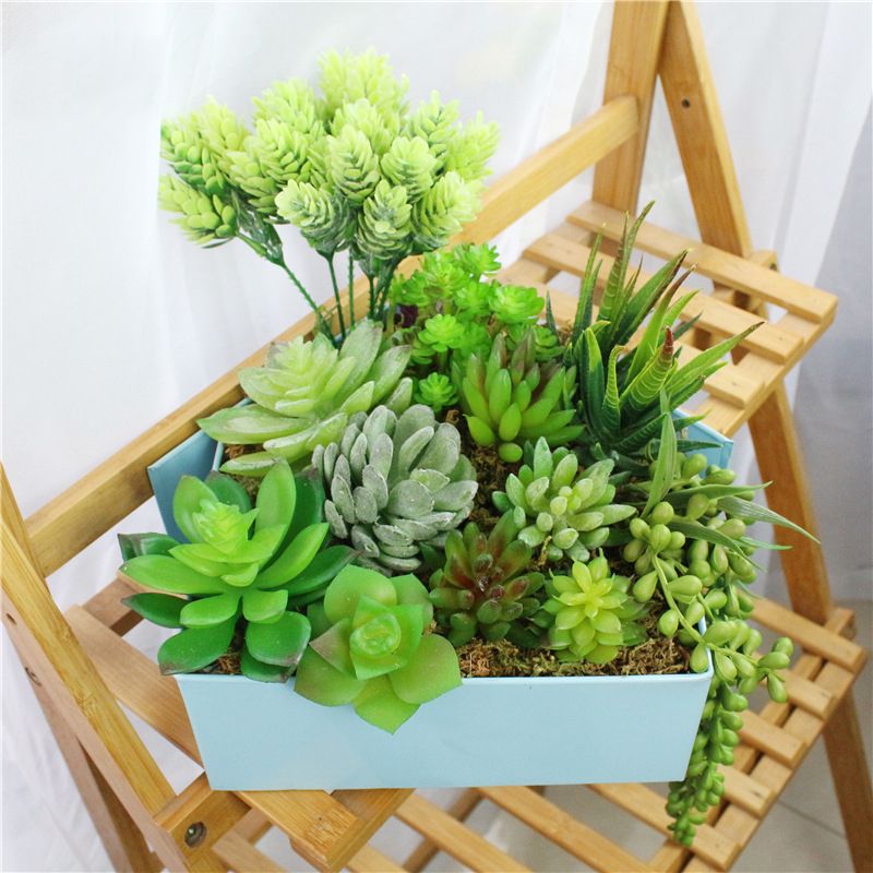 1Pcs/package DIY Simulation Succulent Green Planting Wall Set, Decorative Scrapbook Home Wedding Birthday Decoration