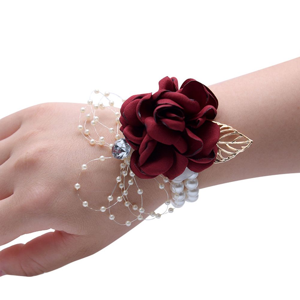 Yfashion Elegant Wrist Flower Brooch for Wedding Party Supplies