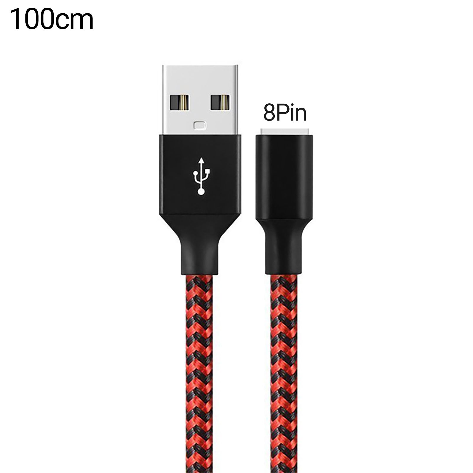 Charg Cable Nylon Braided 2.4A 8Pin USB Data Sync Charge Cord