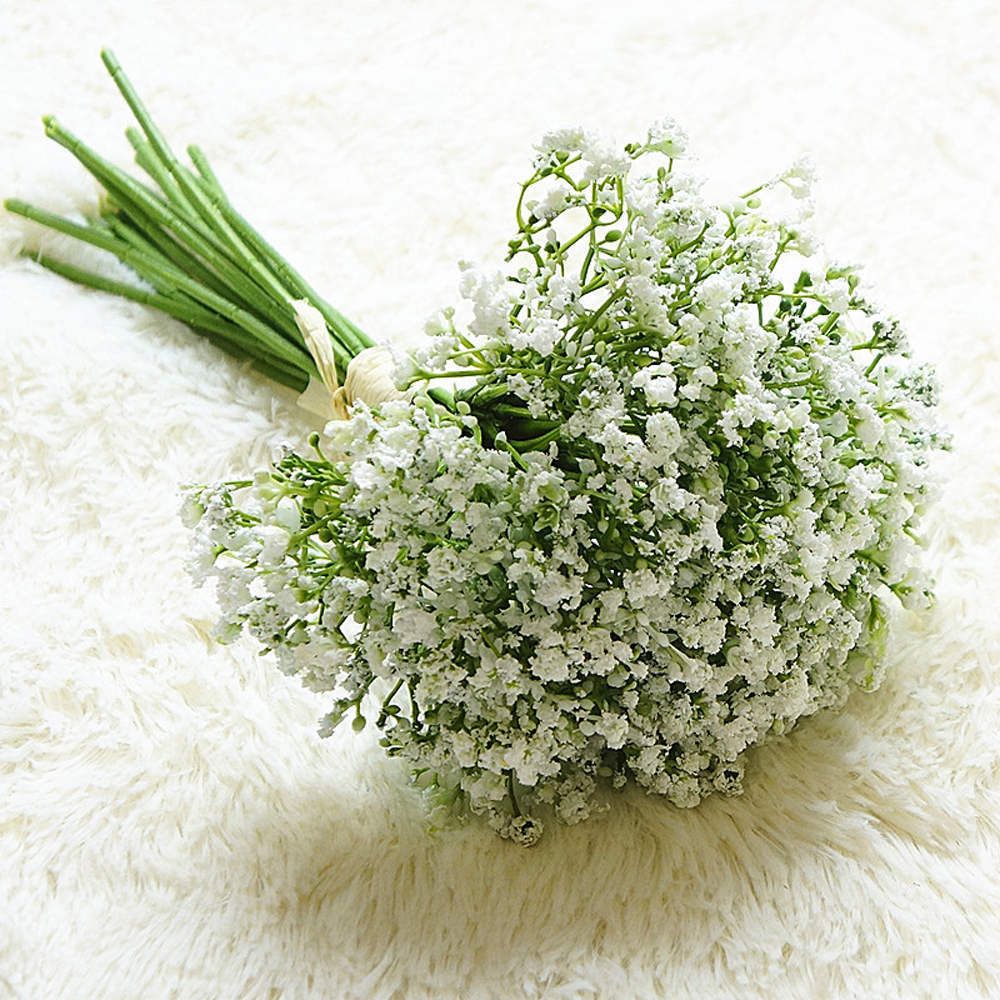 16pcs/set Babies Breath Artificial Flowers Fake Gypsophila DIY Floral Bouquets Arrangement Wedding Home Garden Party Decoration
