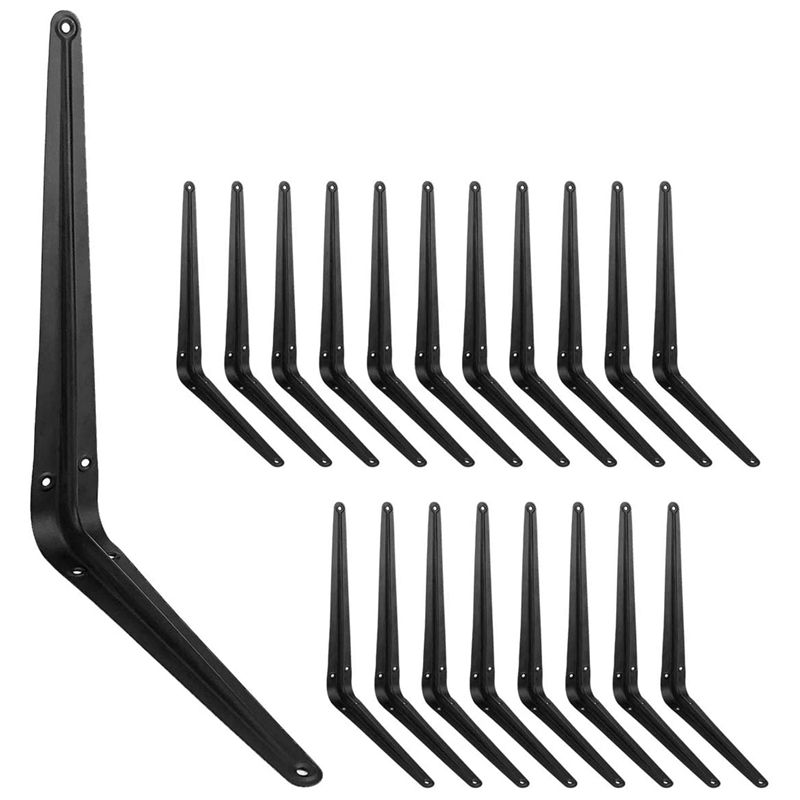 10 Pack Shelf Brackets 12 Inch, Heavy Duty L Corner Brace Support, Metal Joint Angle Bracket for Hanging, Bracket