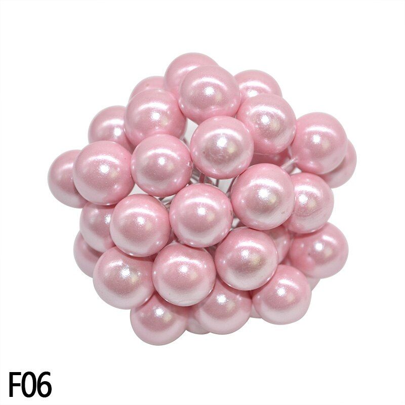 28colors Mini Handcraft Artificial Berries Flower Plastic Pearl Stamen Sugar Fake Fruit Cherry For Wedding Chrastimas Xmas Decor