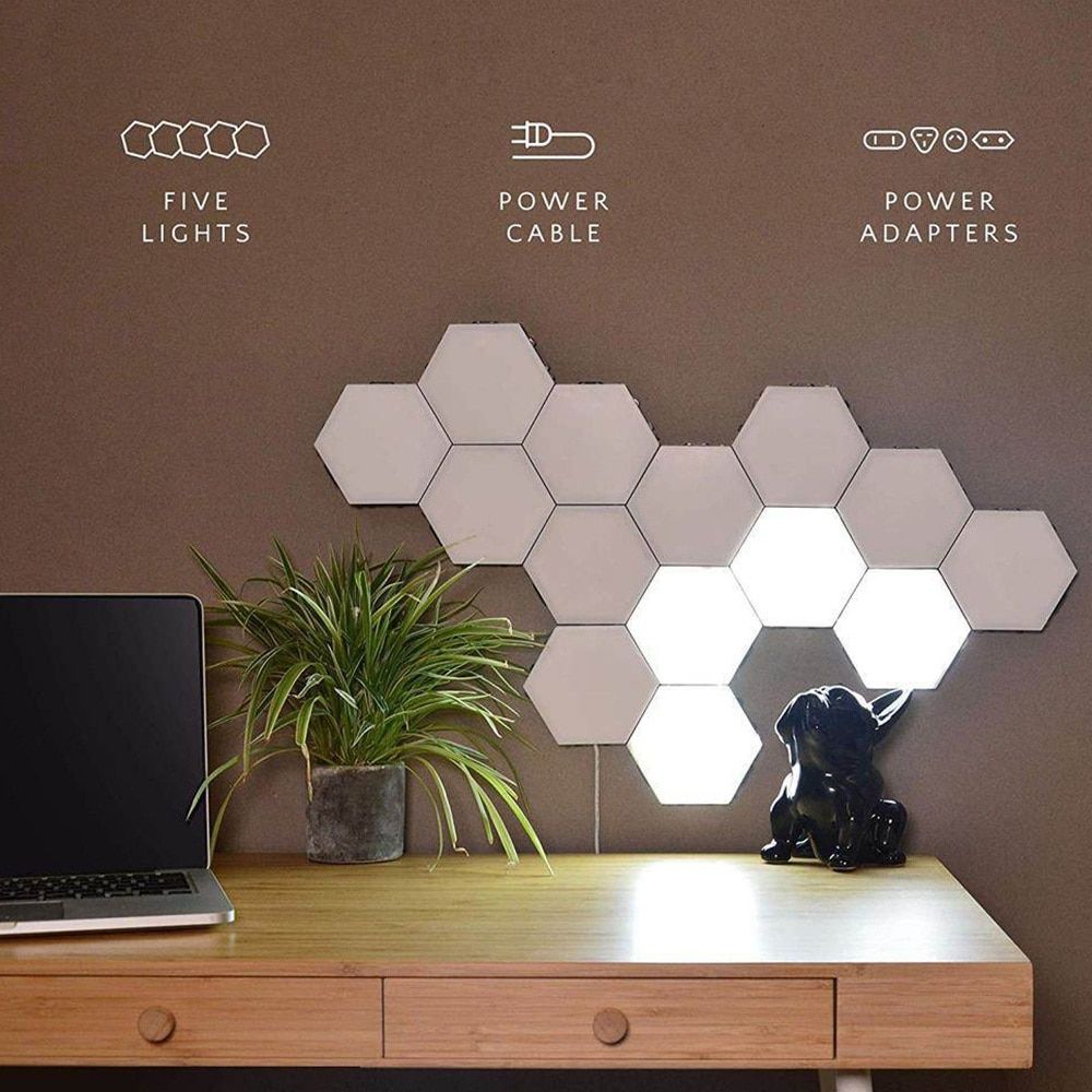 1-65 Pieces DIY Wall Lamp Touch Switch Quantum Lamp LED Hexagonal Lamps Modular Creative Decoration Wall Lampara