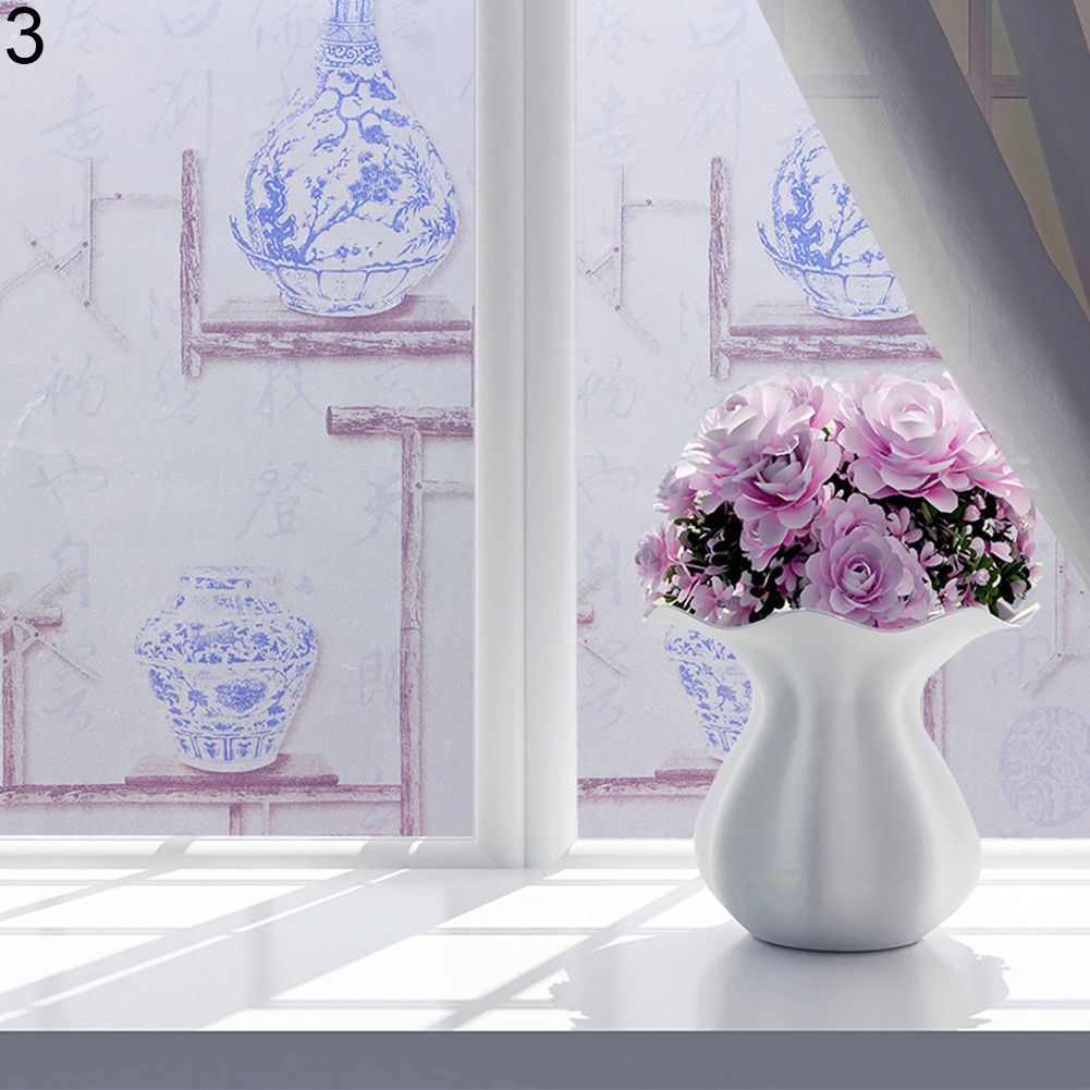 Bathroom Butterfly Bubble Flower Frosted Decorative Privacy Window Sticker Film