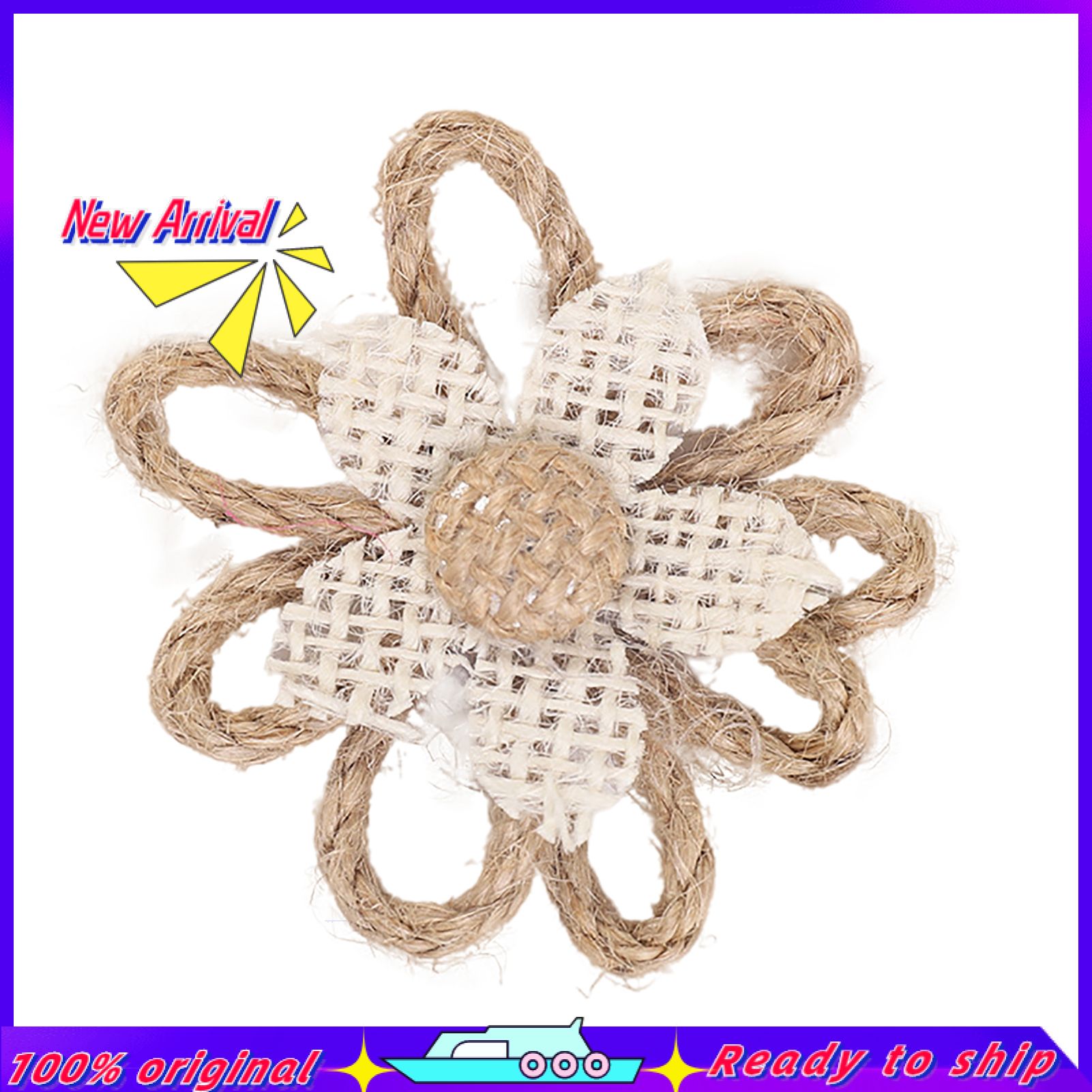 Handmade Linen Flower Simulation Multi-use Bowknot Pendant Eco-friendly Rustic Burlap Floral Decoration for Handicraft