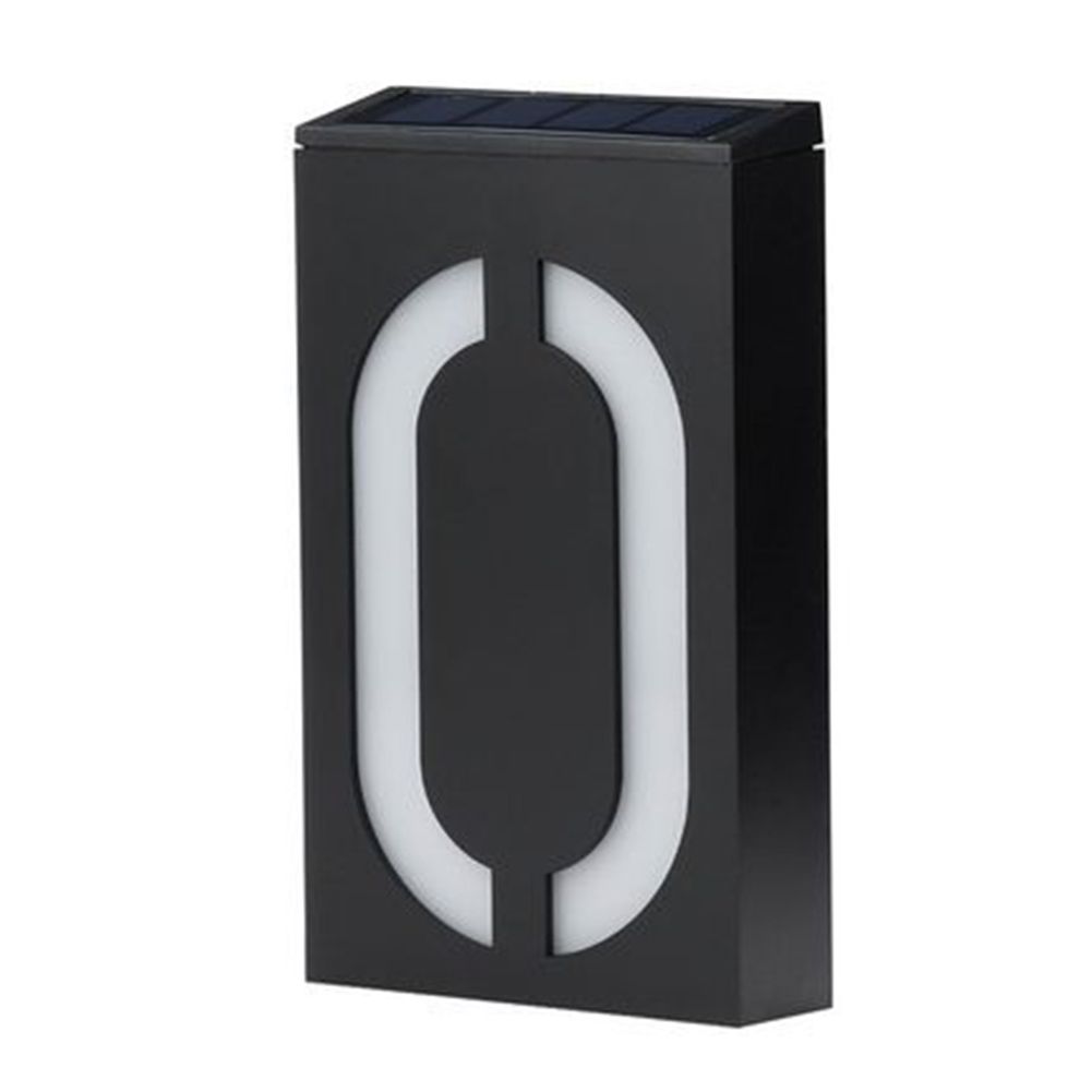Solar Powered 0-9 LED Light House Address Number Street Road Doorplate Wall Lamp