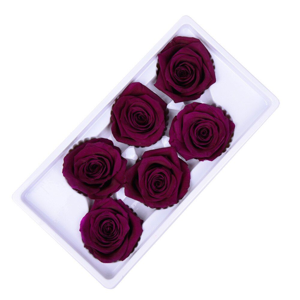 6PCs  Preserved Rose box Immortal Rose Flower DIY Material Wholesale Flower Decorations Eternal Flowers Decoration