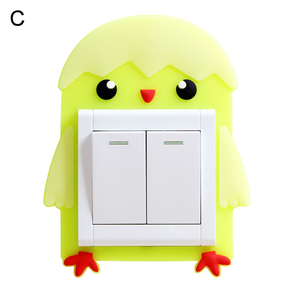 8.5x8.5cm Silicone Luminous Glow in Dark Wall Sticker Switch Cover Protector