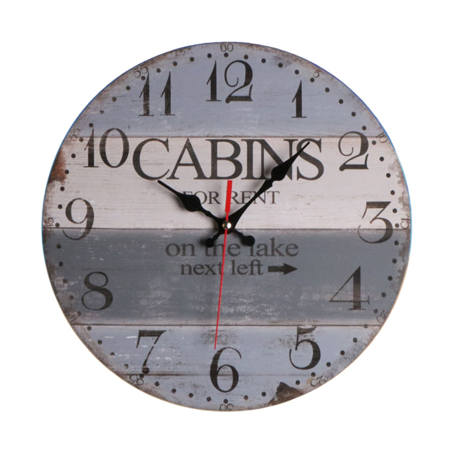 Clock Ornament Eye-catching Retro Mute Operated Wall Clock Wall Ornament