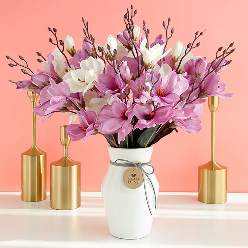 5 Forks 20 Heads Magnolia Flower Artificial Flowers Simulation Bouquet Home Decoration Flower Photography Props Flower Wedding