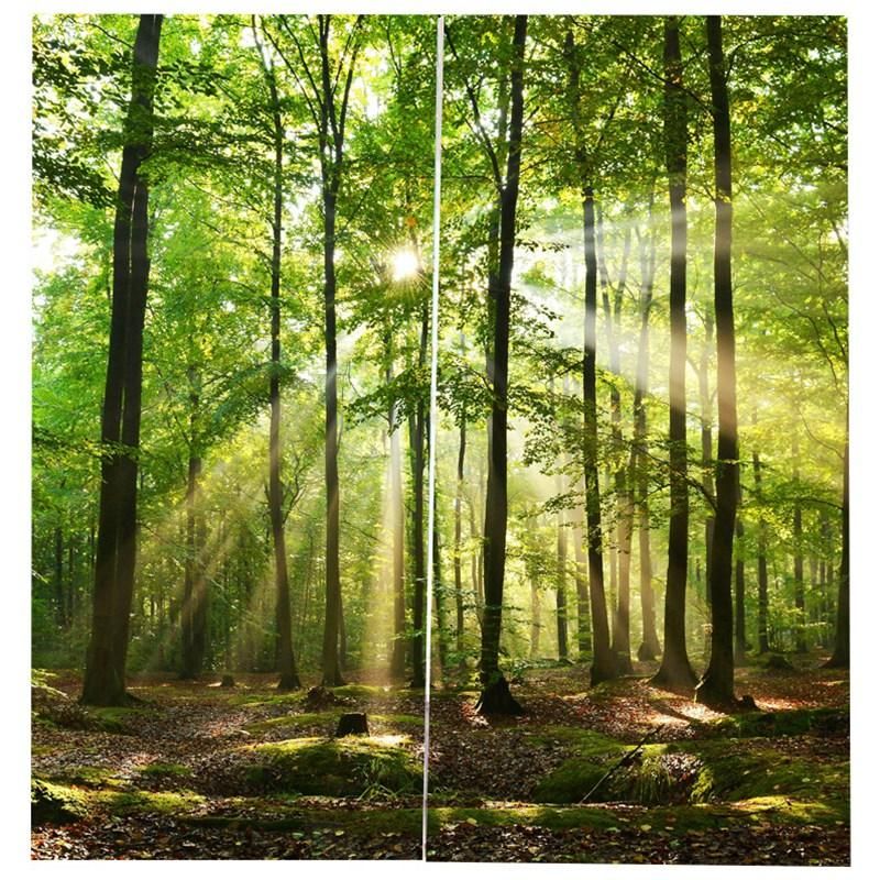 Bamboo Forest Printed Blackout Curtains For Bedroom Window Curtains For Living Room 85% Shading 3D Height 200Cm Width 170Cm