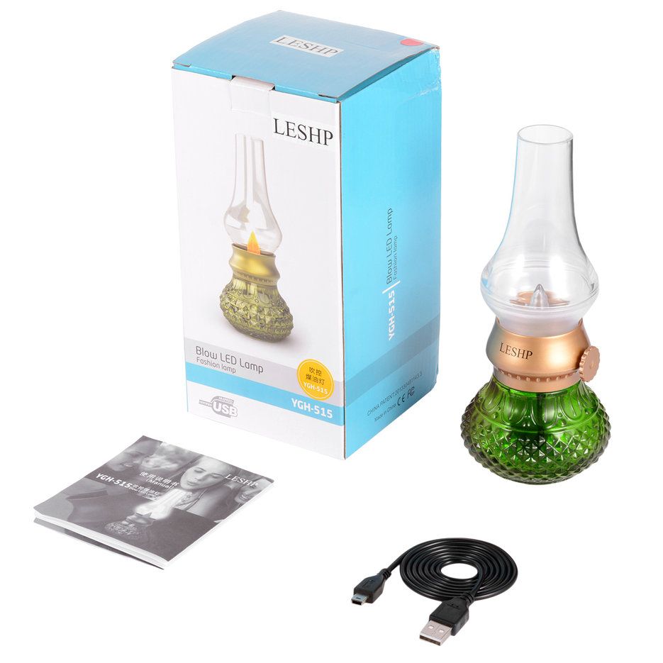 LESHP Retro Blowing Control Adjustable Bright LED Nightlight Table Lamp