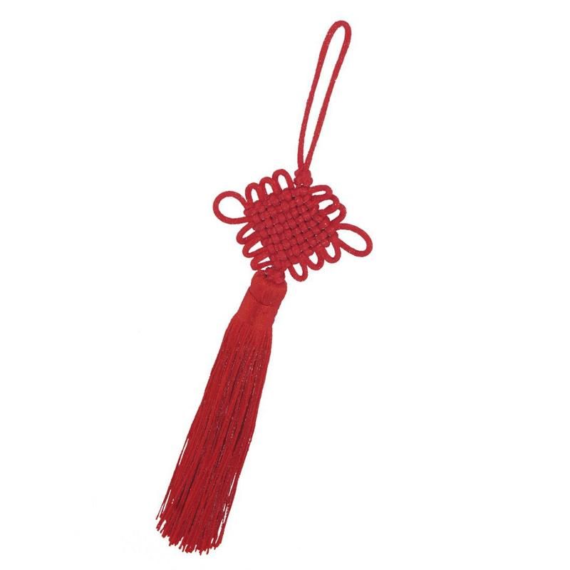 9.1" Length Red Tassels Chinese Knot Hanging Decoration for Auto Car