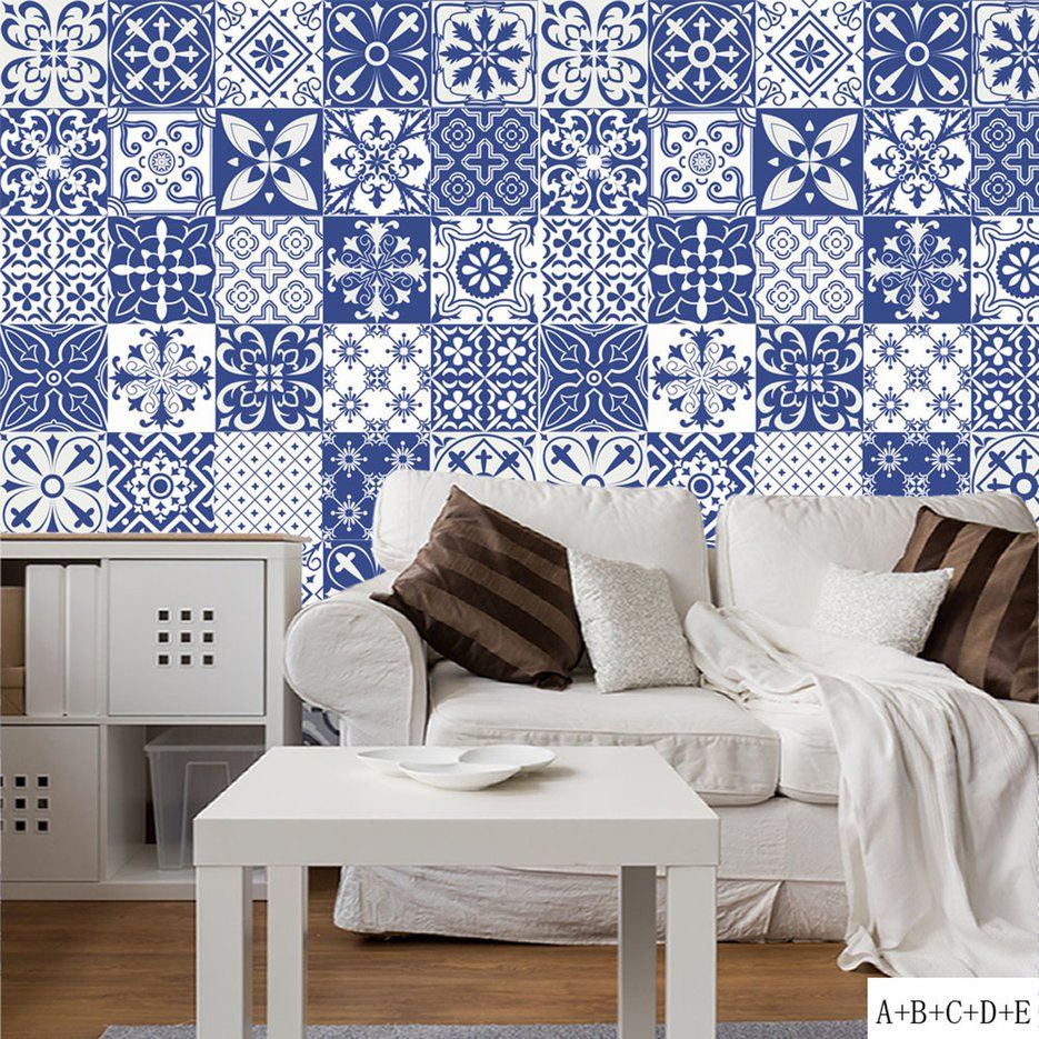 Vintage Flower vine tile stickers Waterproof Sticker Self-adhesive Home Decor
