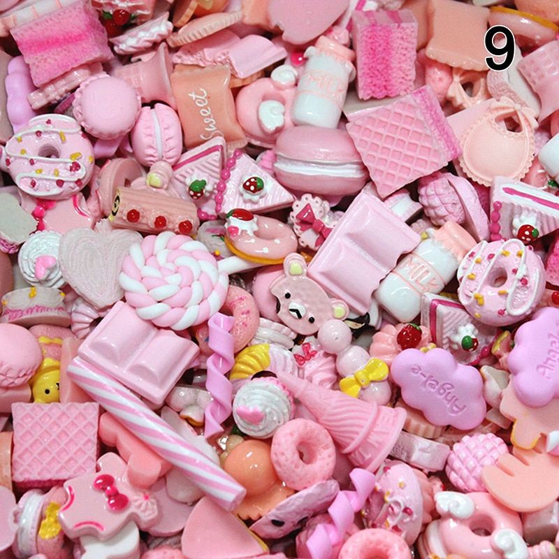 10pcs Cute Mini Candy Donut Bread Doll Food Scale Dollhouse Miniature Kawaii Accessories Home Craft Decor Cake Kids Kitchen Toys
