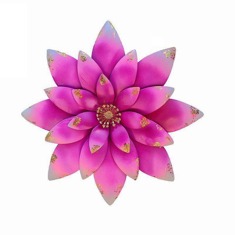 Metal Flower Wall Decoration Art Ornaments Flower Wall Art That Can Be Hung on the Porch of the Living Room (Purple)
