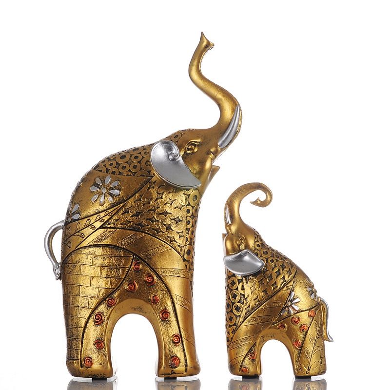 Gold Modern Gold Elephant Resin Home Decoration Accessories Crafts for Sculpture Statue Ornaments