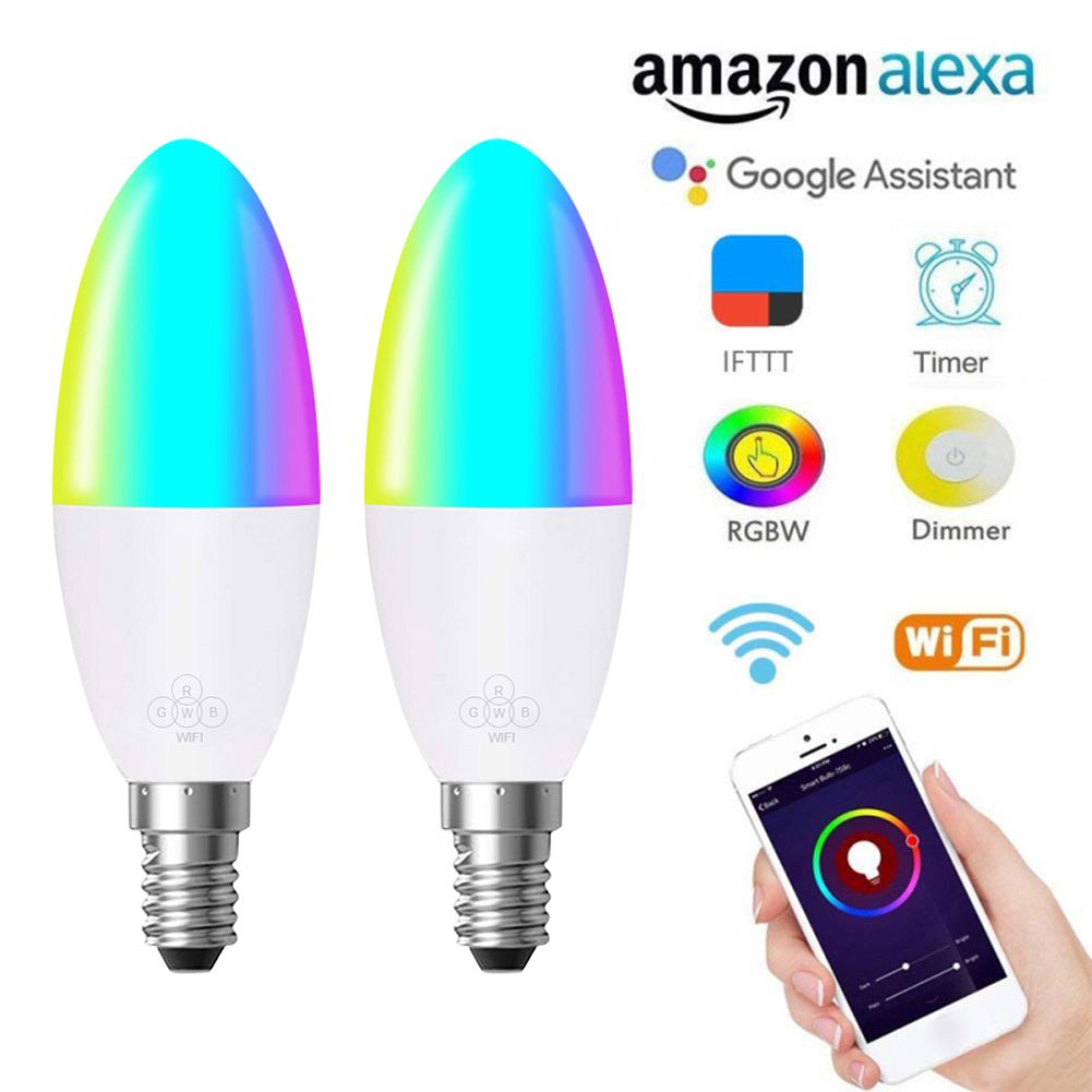 6WSmart LED bulb WIFI LED bulb dimmable light phone Remote Control Compatible with Alexa Google Home Voice Control bulb