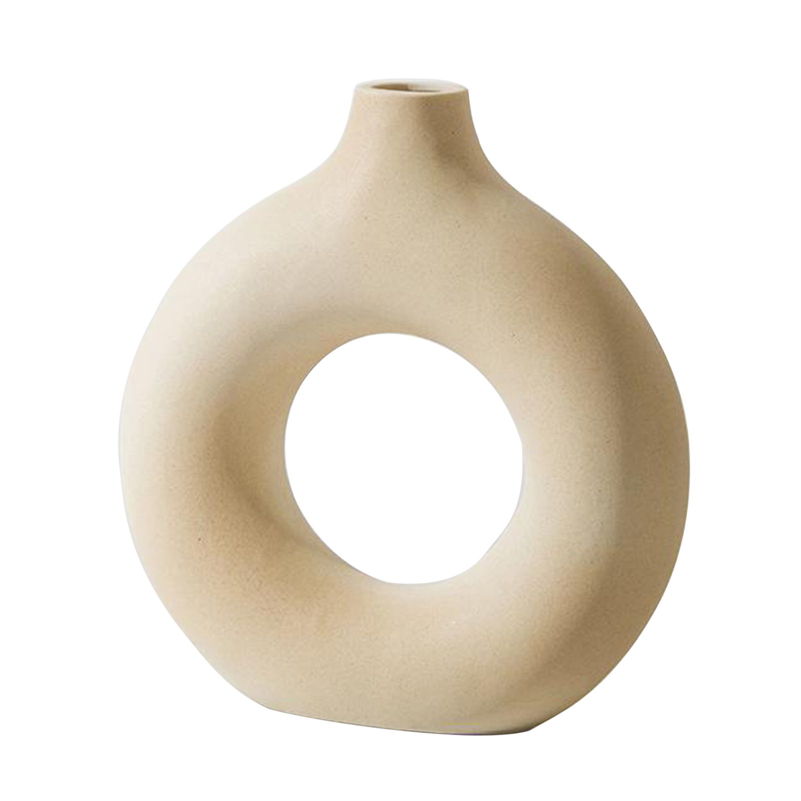 Flower Vase Smooth Edge Doughnut Ring Shape Assorted Flowerpot