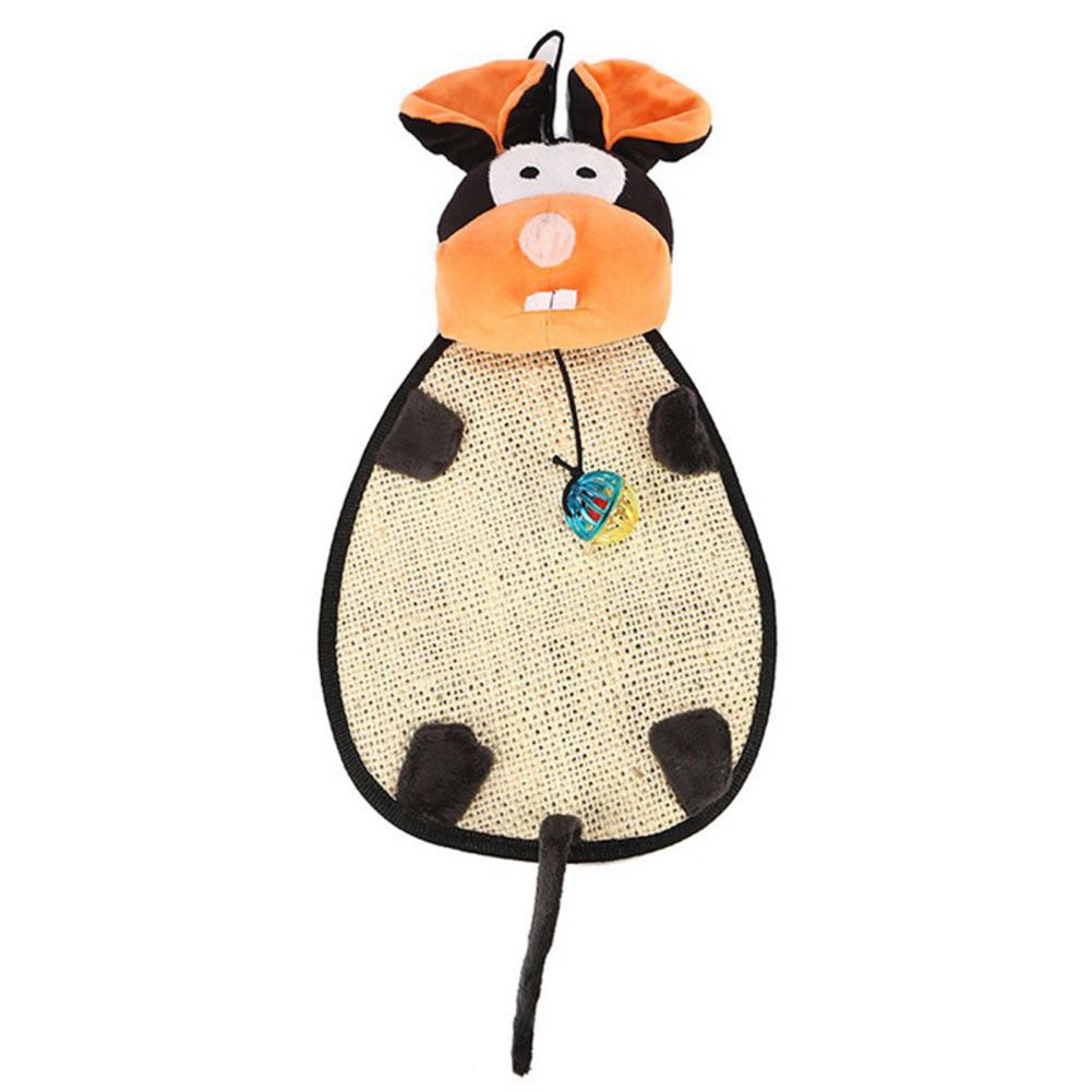 Yfashion Pet oys  Sisal Scratching Pad With Bell Ball Cartoon l Scratch Resistant Mat for Kitten Exercise