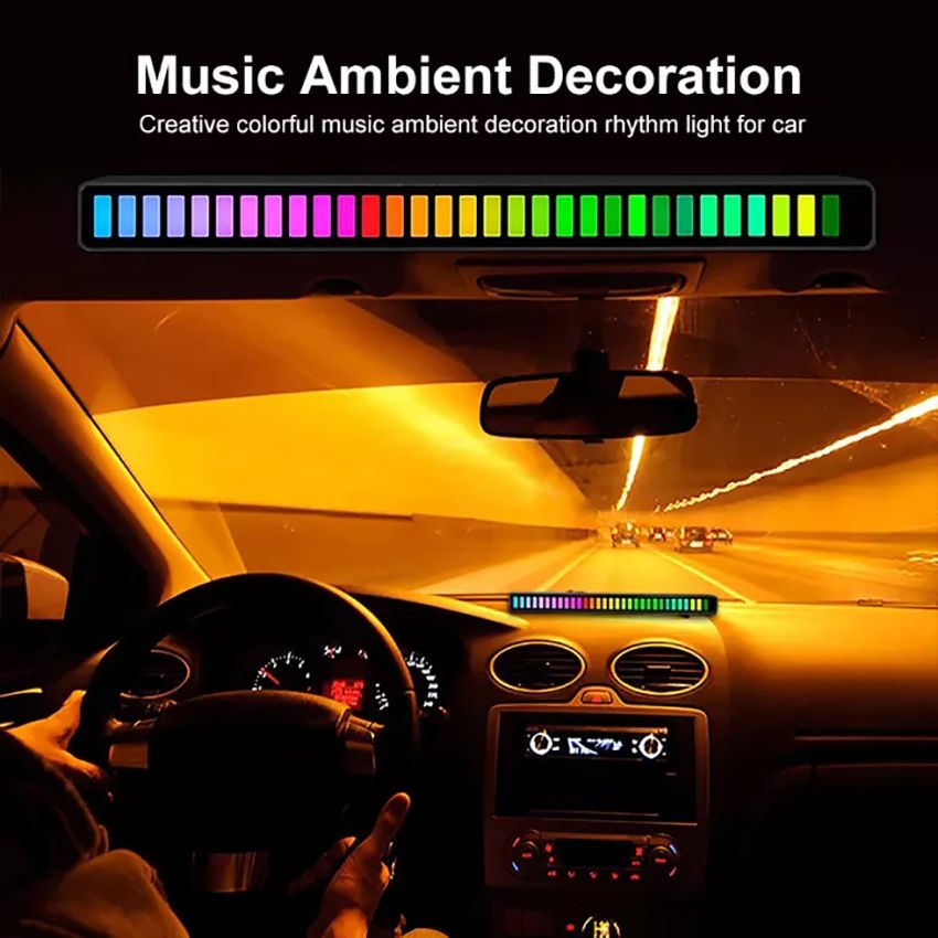 Vimite LED RGB Pickup Car Mounted Music Spectrum Light Voice Control Ambience Lamps Rhythm Lights Voice-Activated Atmosphere Creative Net Red Light for Car Room Home  Desktop Party Birthday Gifts