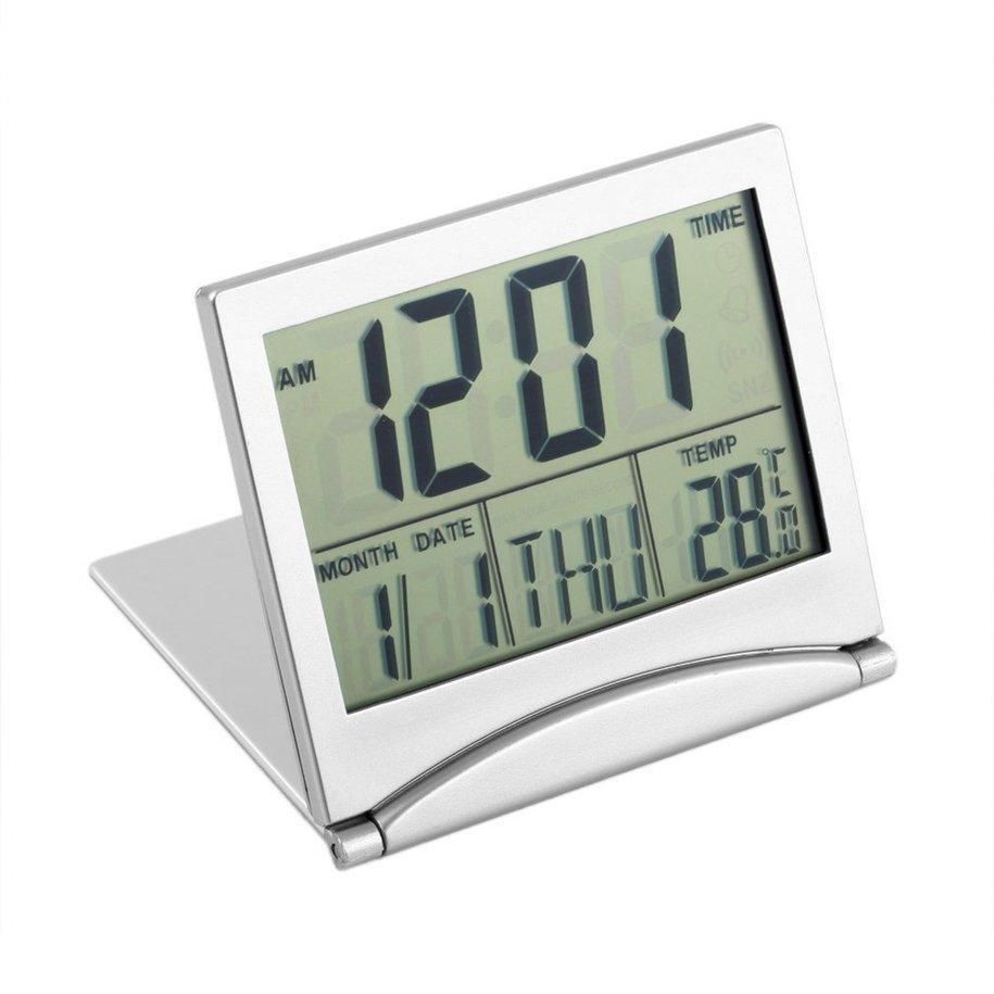 Digital LCD Display Thermometer Calendar Alarm Clock Flexible Cover Desk Clock