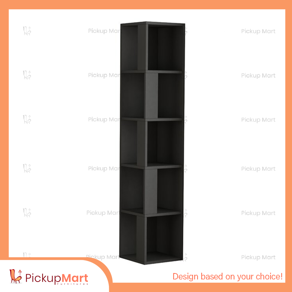 Laminated Board Book Shelf | Showpiece Rack | BS - 83 (Black)
