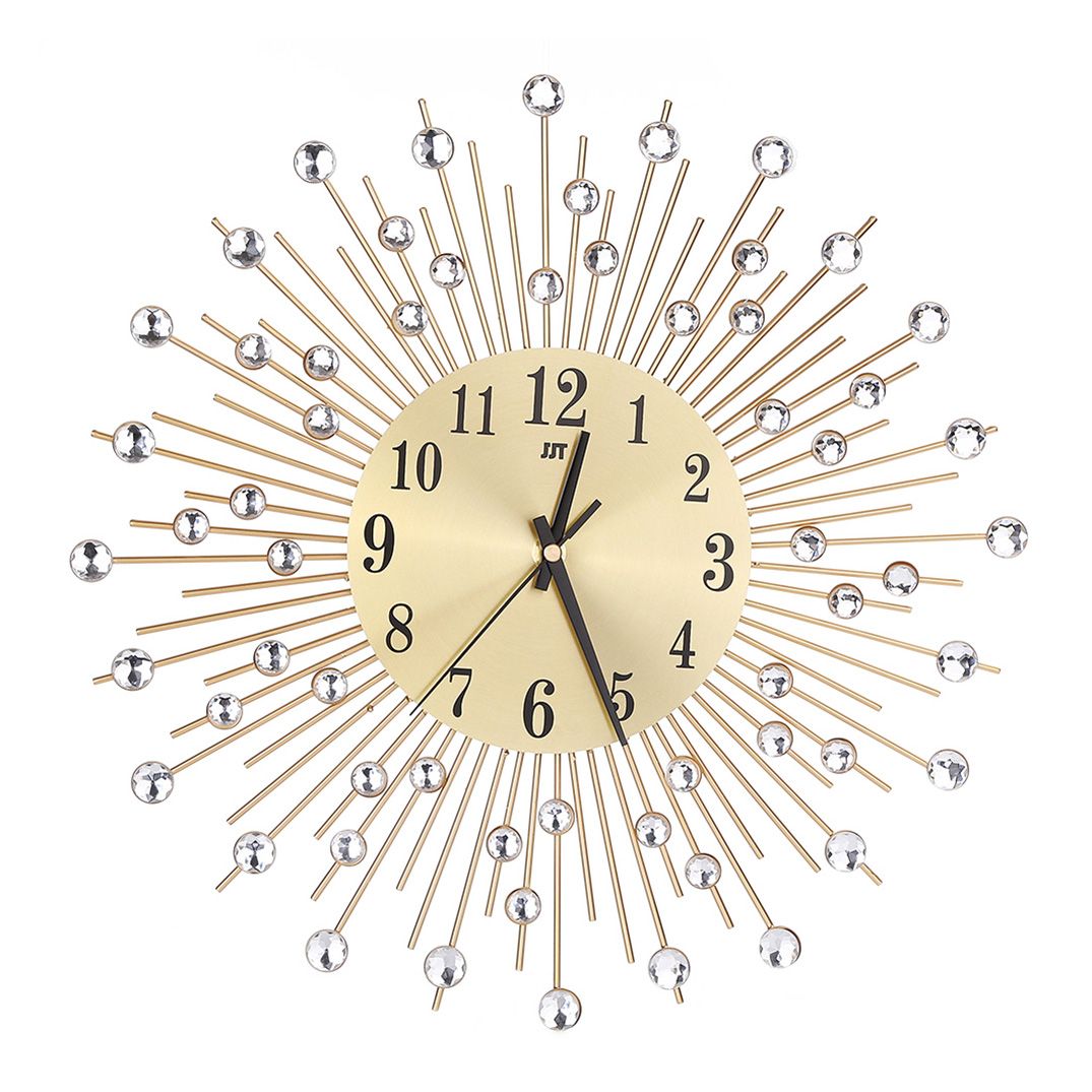 Fashion Rhinestone Inlaid 3D Silent Quartz Wall Clock Home Bedroom Hanging Decor