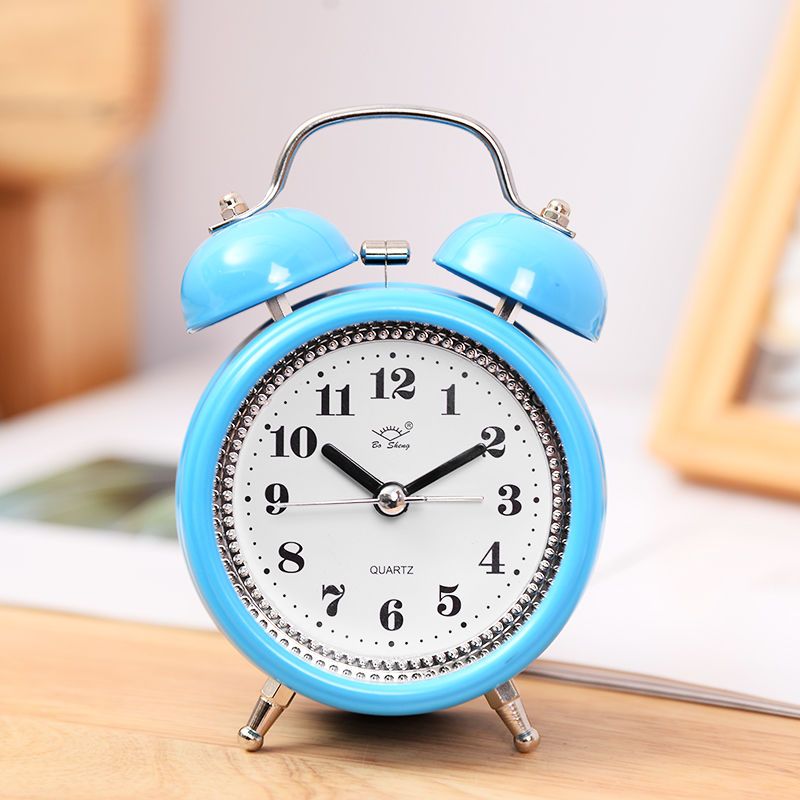 Alarm Clock Bedside Child Personality Clock Metal Creative Luminous Sitting Clock Leisure Clock Home Decoration