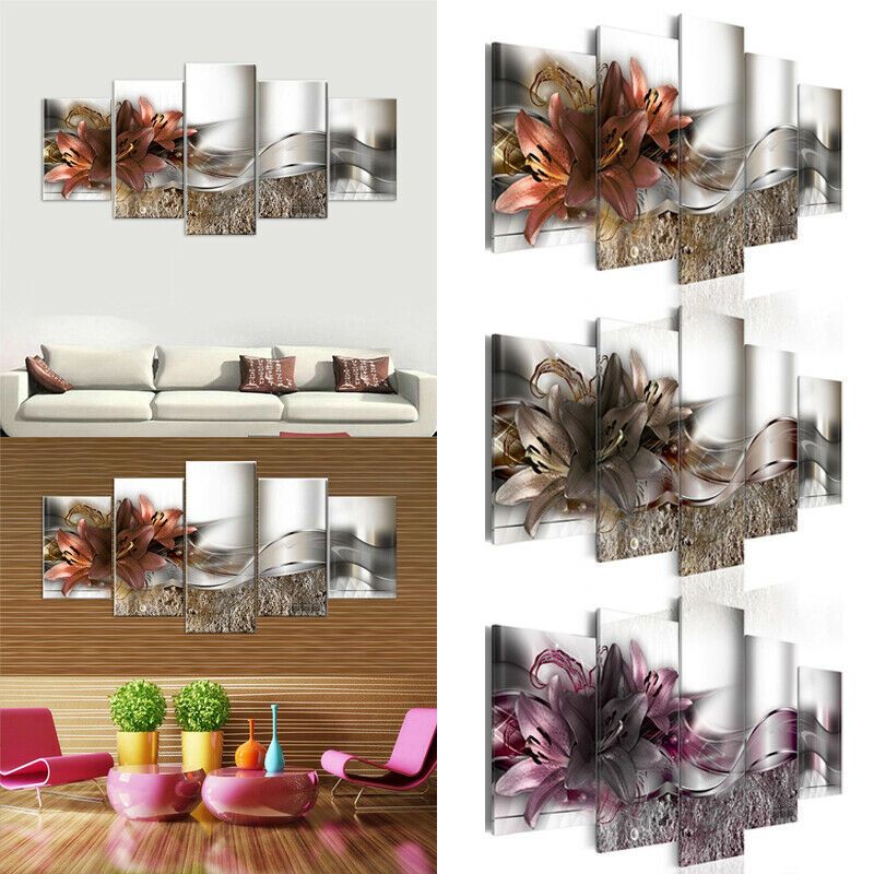 5Pcs Unframed Modern Art Oil Painting Canvas Print Wall Picture Home Room Decor - 2