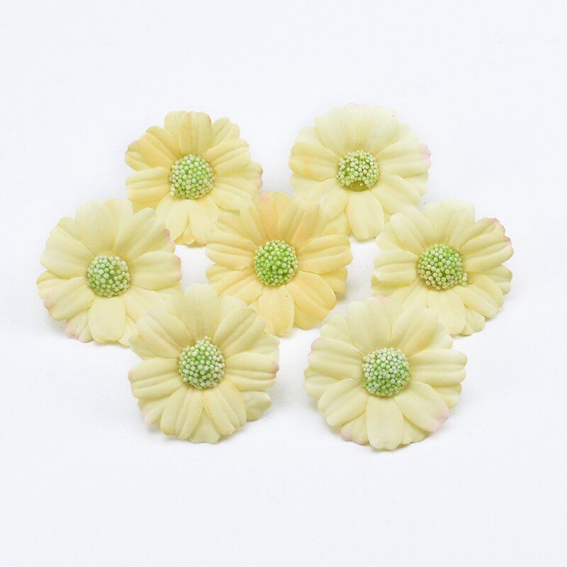 50/100 Pieces Sunflower decorative flowers wreaths wedding gifts candy box christmas scrapbook bride brooch artificial flowers
