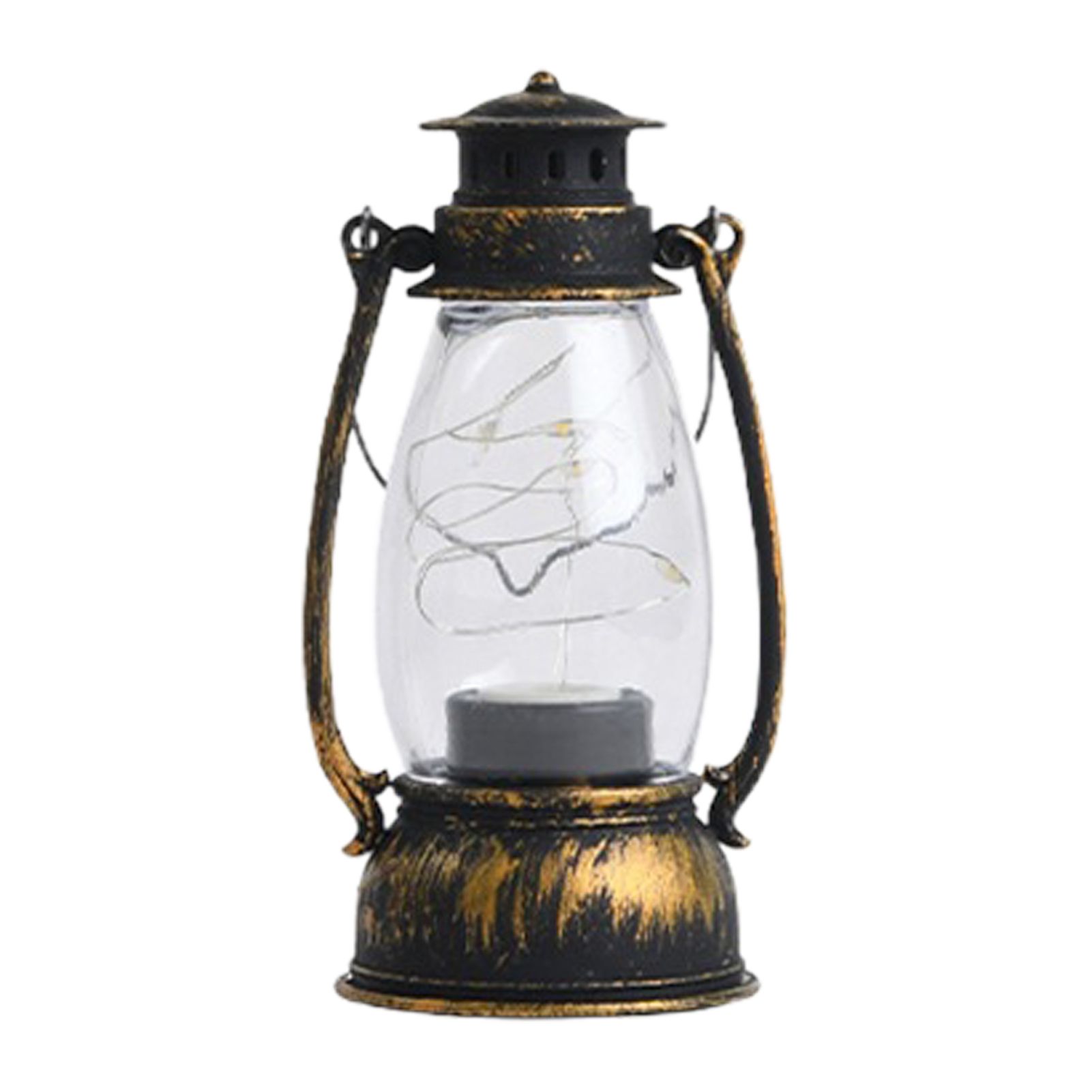 Vintage Flameless Christmas Lamp PP Table Centerpiece LED Storm Lantern Xmas Decoration