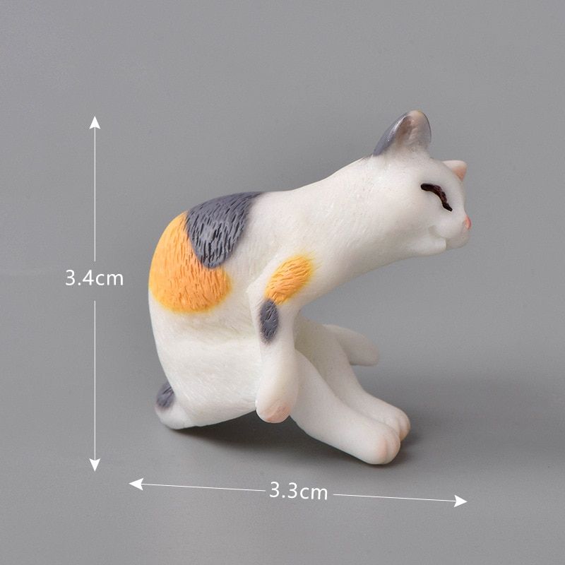 Resin  Kitten Figurine  Model Micro Landscape Home Decor Miniature Fairy Garden Ornament Decoration Accessories Modern