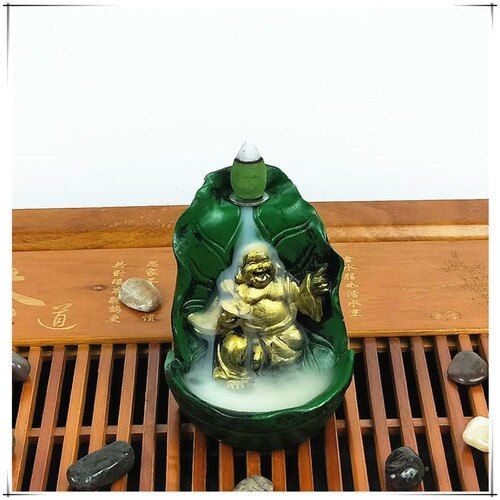 Resin decoration Creative Home Decor The Little Monk all Buddha Censer Backflow Incense Burner Use In Home Teahouse A $