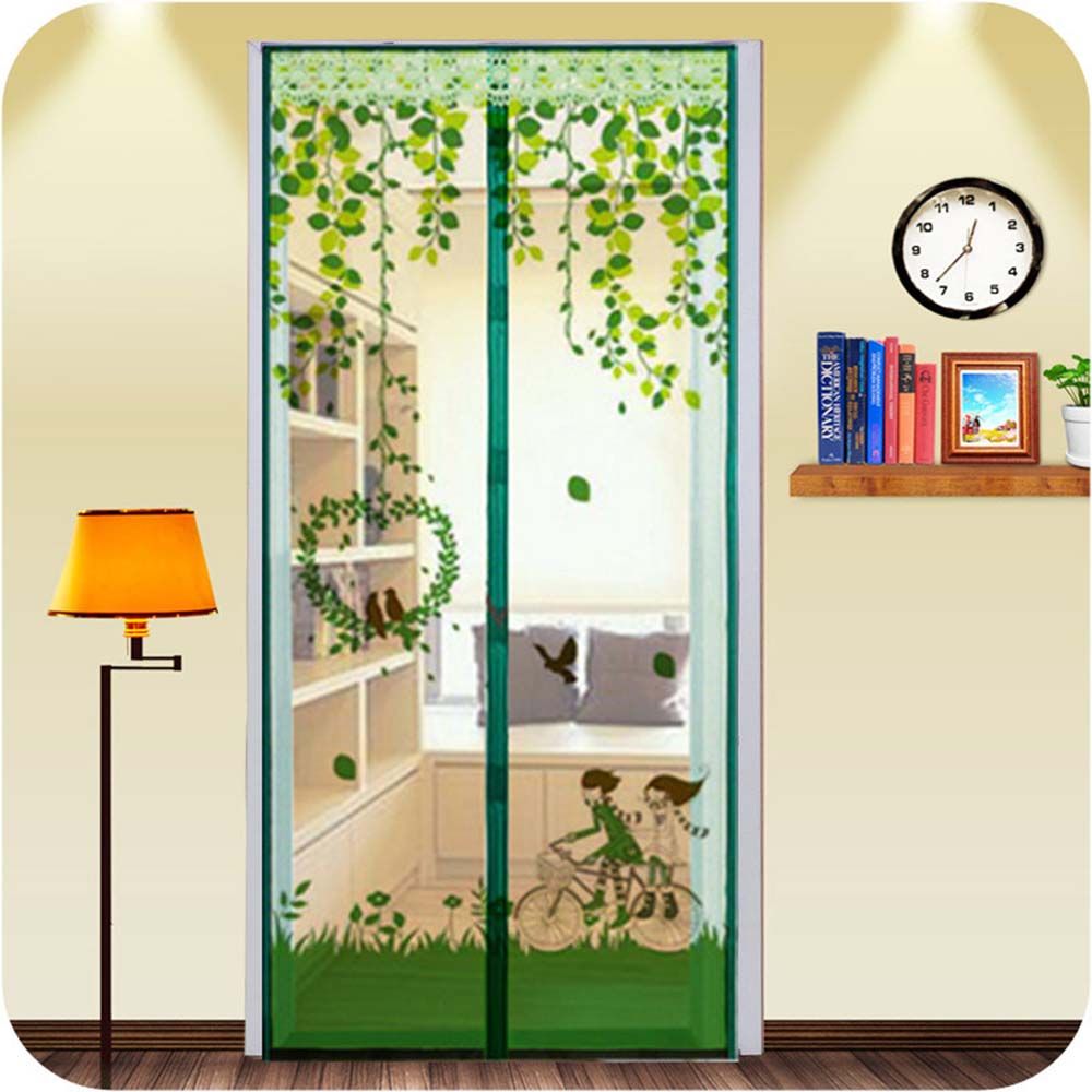 Magnetic Mesh Screen Door Mosquito Net Curtain Protect Kitchen Window Durable Organza Grid Gauze 90/100*210cm with Portability