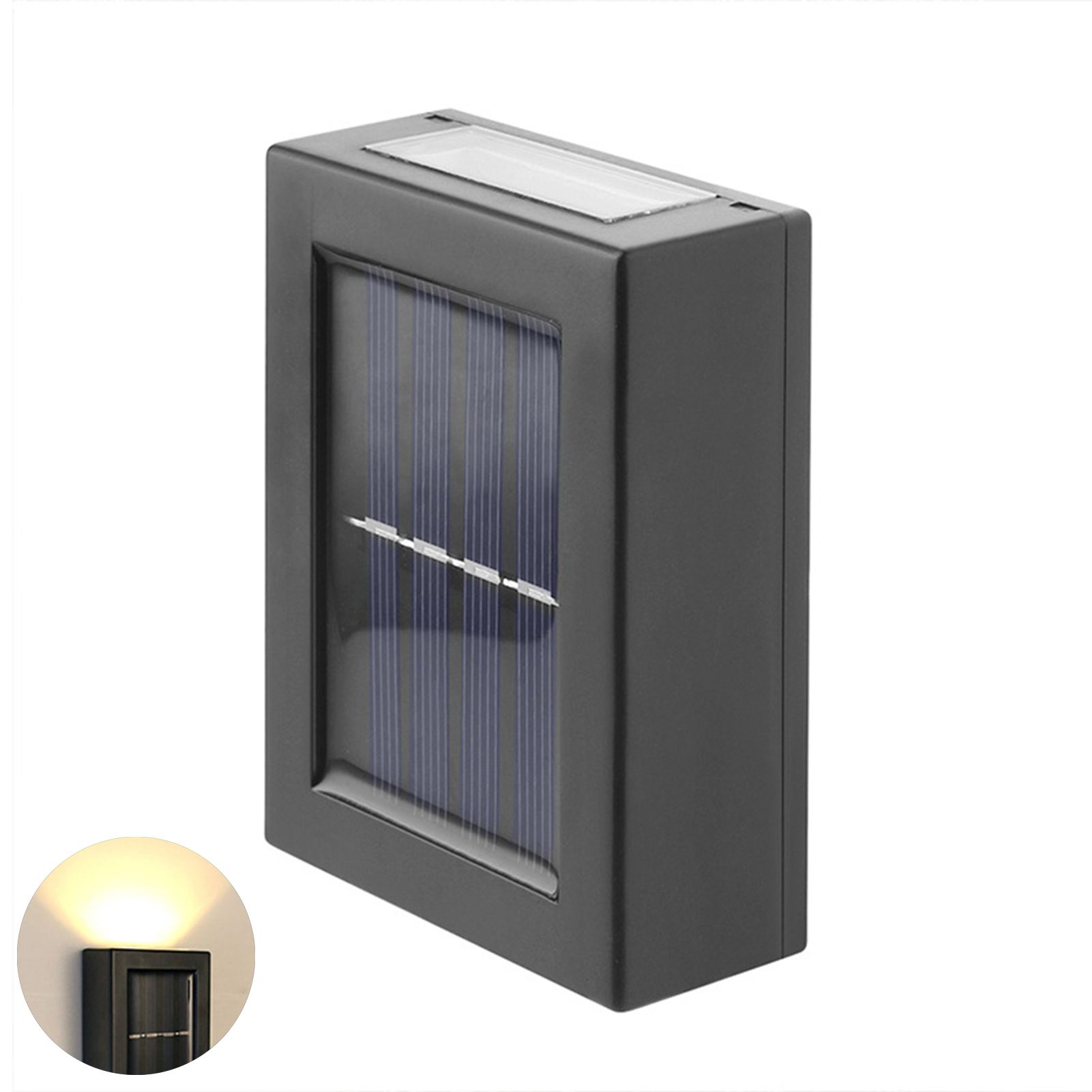 Solar Wall Lamp LED IP65 Waterproof Cuboid Decorative Up Down LED Wall Light for Garden