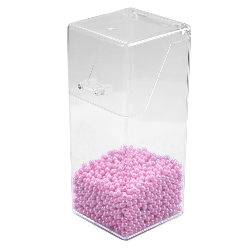 Ladies Makeup Brush Storage Box Cosmetic Lipstick Pen Storage Box Transparent Storage Box Holder Pink Pearl